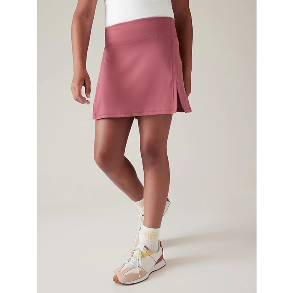 Athleta Girl Goal Getter Skort XL 14 Pink Drawcord Pocket Skirt Shorts Logo NWOT